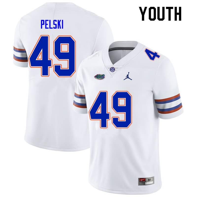 Youth NCAA Florida Gators Preston Pelski #49 Stitched Authentic Nike White College Football Jersey GRT3665HZ